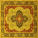 Square Oriental Yellow Industrial Rug, urb1129yw