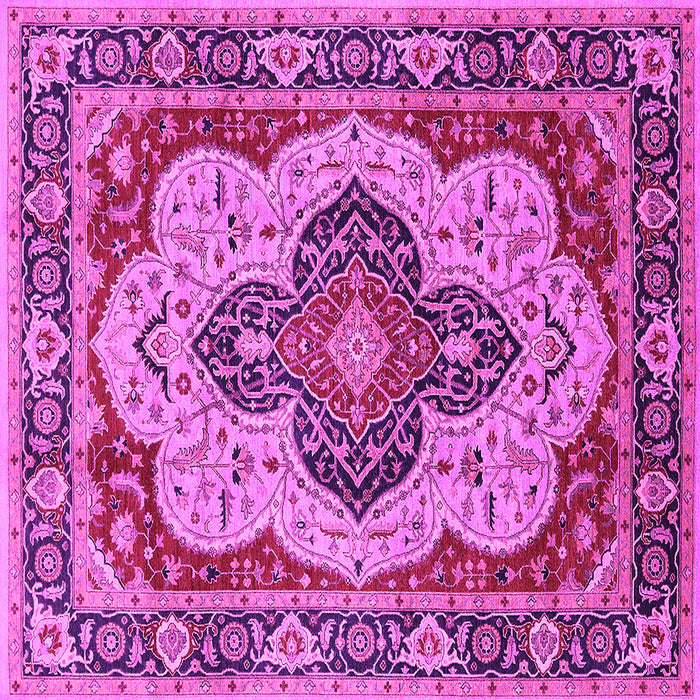 Square Oriental Pink Industrial Rug, urb1129pnk