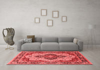 Machine Washable Oriental Red Industrial Rug, wshurb1129red