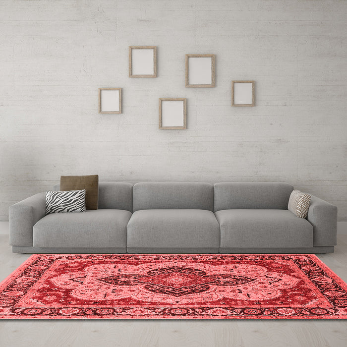 Industrial Red Washable Rugs