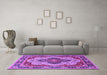 Machine Washable Oriental Purple Industrial Area Rugs in a Living Room, wshurb1129pur