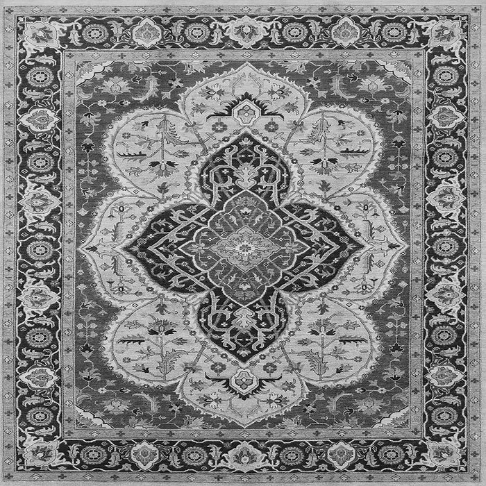 Square Machine Washable Oriental Gray Industrial Rug, wshurb1129gry