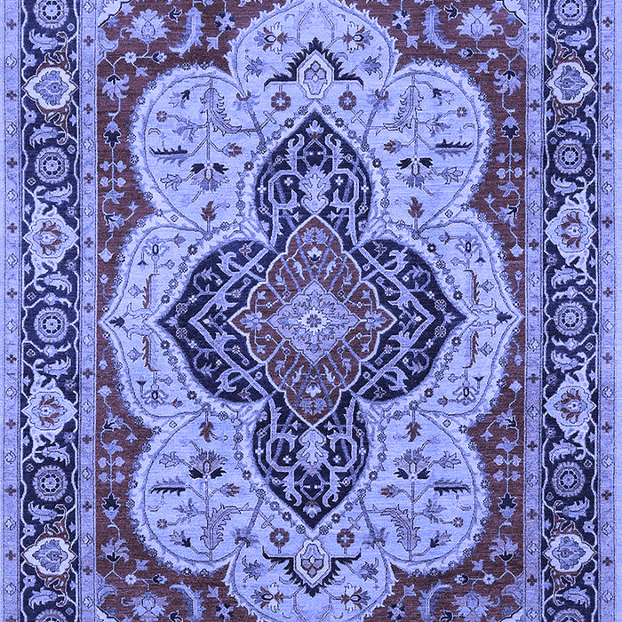 Machine Washable Oriental Blue Industrial Rug, wshurb1129blu