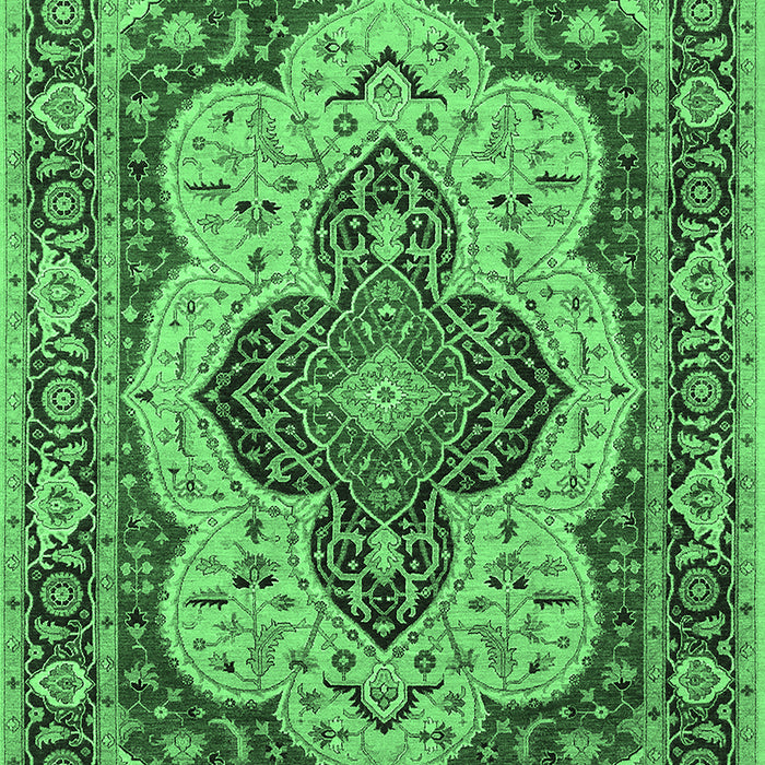 Machine Washable Oriental Emerald Green Industrial Area Rugs, wshurb1129emgrn