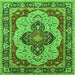 Square Oriental Green Industrial Rug, urb1129grn