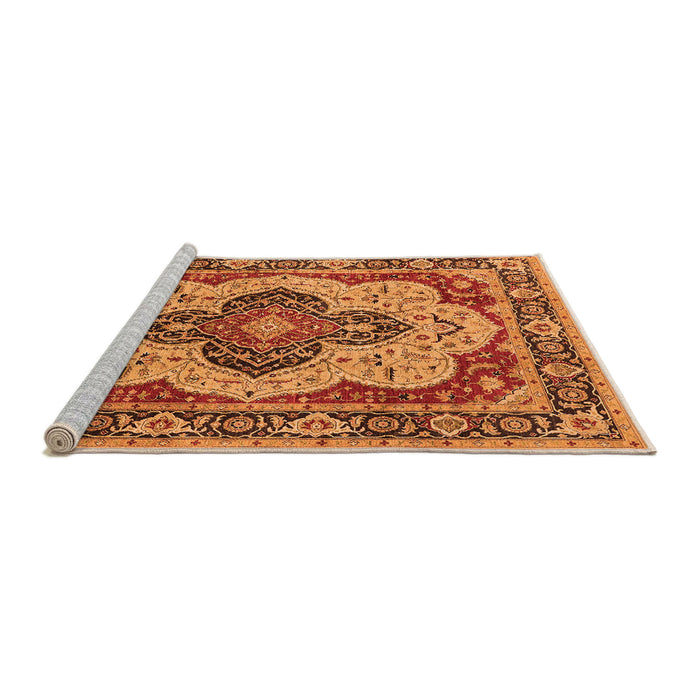 Sideview of Machine Washable Oriental Orange Industrial Area Rugs, wshurb1129org