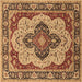 Square Oriental Brown Industrial Rug, urb1129brn