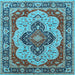 Square Oriental Light Blue Industrial Rug, urb1129lblu