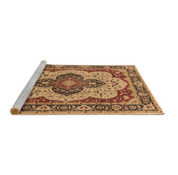 Sideview of Machine Washable Oriental Brown Industrial Rug, wshurb1129brn