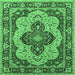 Square Oriental Emerald Green Industrial Rug, urb1129emgrn