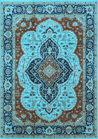 Oriental Light Blue Industrial Rug, urb1129lblu