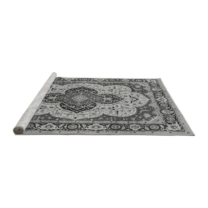 Sideview of Machine Washable Oriental Gray Industrial Rug, wshurb1129gry