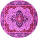 Round Oriental Pink Industrial Rug, urb1129pnk