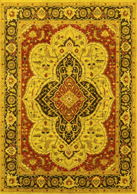 Oriental Yellow Industrial Rug, urb1129yw