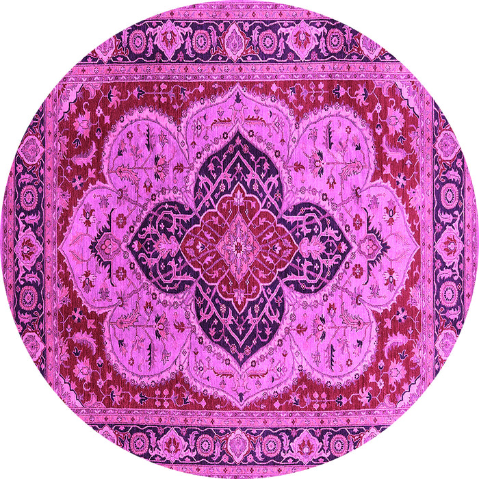 Round Oriental Pink Industrial Rug, urb1130pnk
