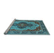 Sideview of Machine Washable Oriental Light Blue Industrial Rug, wshurb1130lblu