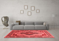 Machine Washable Oriental Red Industrial Rug, wshurb1130red