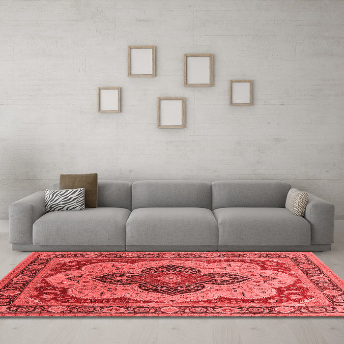 Industrial Red Washable Rugs