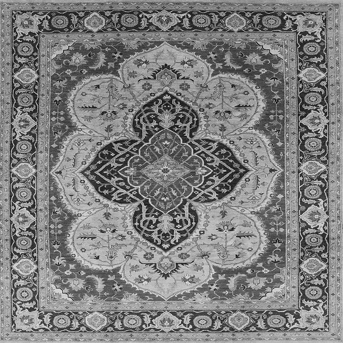 Square Machine Washable Oriental Gray Industrial Rug, wshurb1130gry