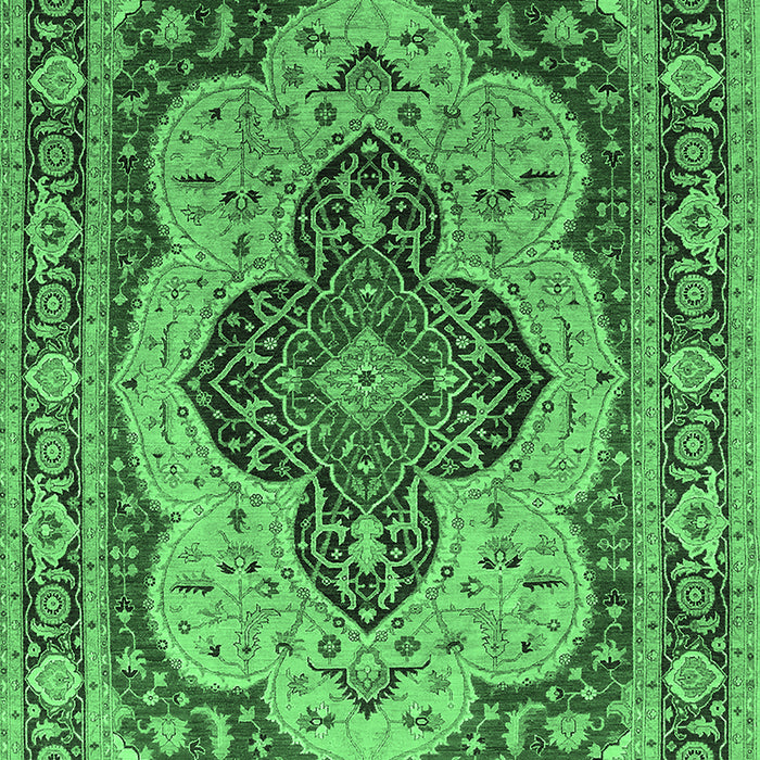 Machine Washable Oriental Emerald Green Industrial Area Rugs, wshurb1130emgrn