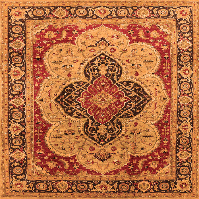 Square Oriental Orange Industrial Rug, urb1130org
