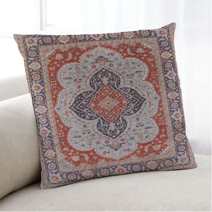 Lifestyle Image of Mid-Century Modern Urban Square Chestnut Brown Throw Pillow, 18 inch by 18 inch, pwurb1130