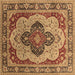 Square Oriental Brown Industrial Rug, urb1130brn