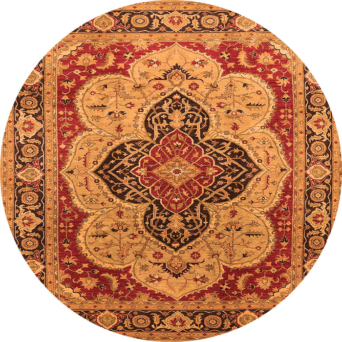 Round Oriental Orange Industrial Rug, urb1130org