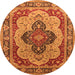 Round Oriental Orange Industrial Rug, urb1130org