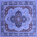 Square Oriental Blue Industrial Rug, urb1130blu