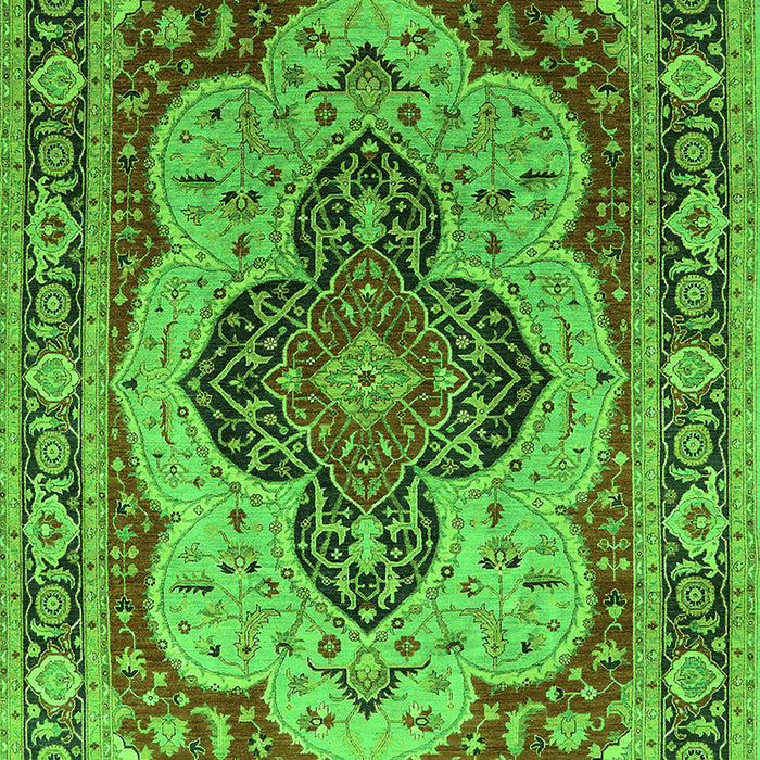 Machine Washable Oriental Green Industrial Area Rugs, wshurb1130grn