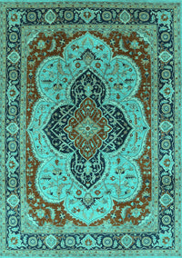 Oriental Turquoise Industrial Rug, urb1130turq