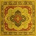 Square Machine Washable Oriental Yellow Industrial Rug, wshurb1130yw