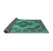 Sideview of Oriental Turquoise Industrial Rug, urb1130turq