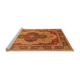 Sideview of Machine Washable Oriental Orange Industrial Area Rugs, wshurb1130org
