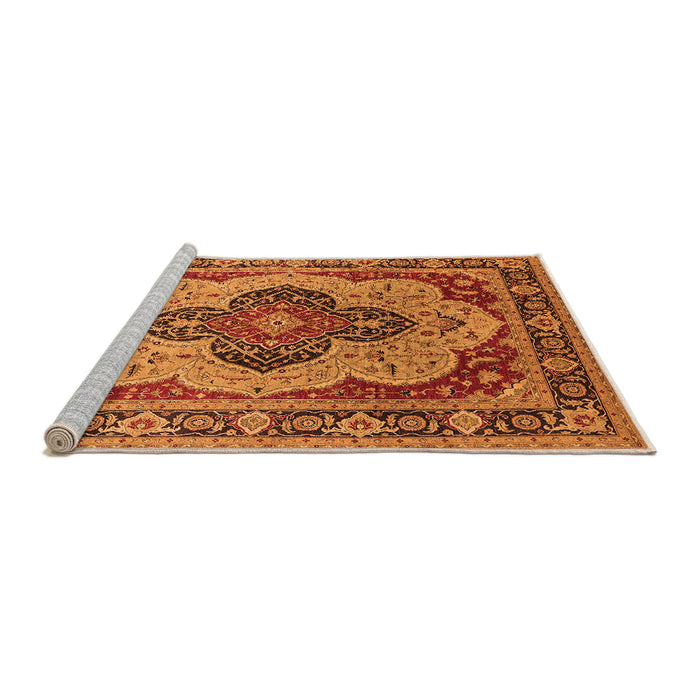 Sideview of Machine Washable Oriental Orange Industrial Area Rugs, wshurb1130org
