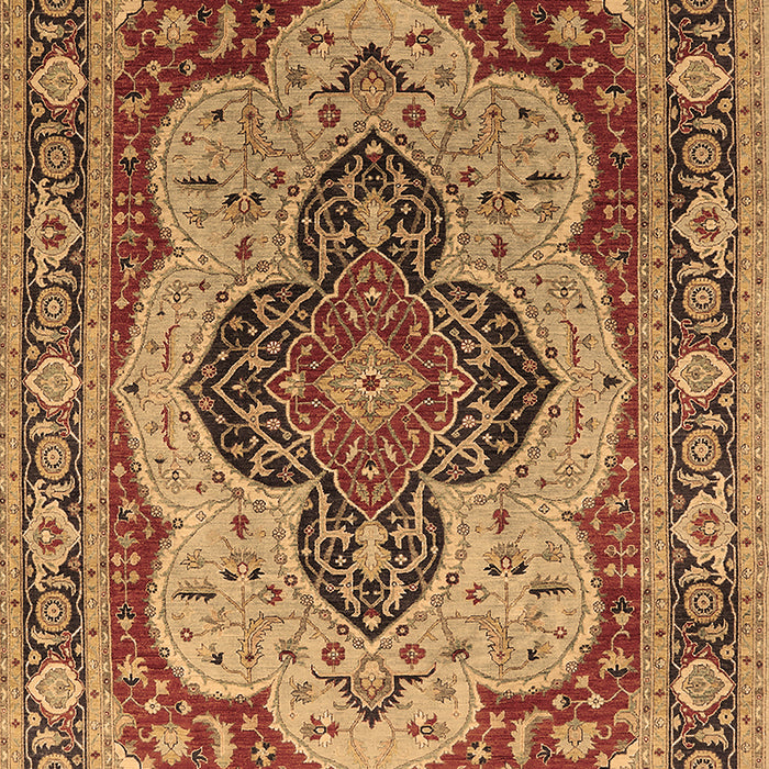 Machine Washable Oriental Brown Industrial Rug, wshurb1130brn