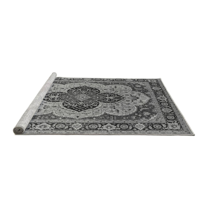 Sideview of Machine Washable Oriental Gray Industrial Rug, wshurb1130gry