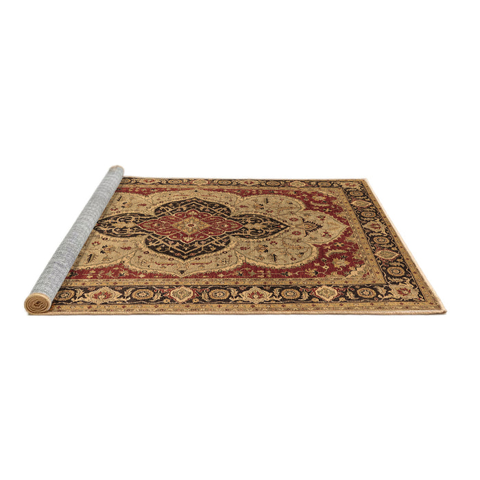 Sideview of Machine Washable Oriental Brown Industrial Rug, wshurb1130brn