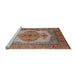 Sideview of Machine Washable Industrial Modern Chestnut Red Rug, wshurb1131