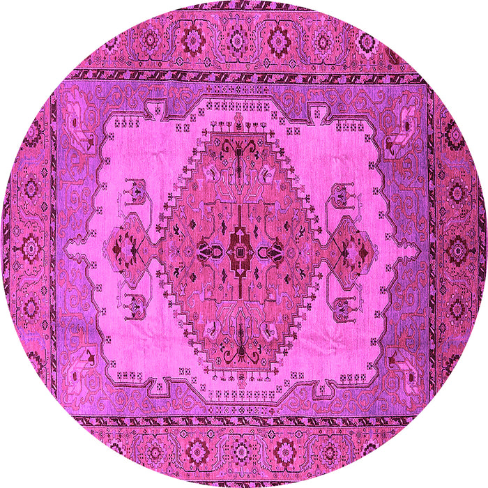 Round Oriental Pink Industrial Rug, urb1131pnk