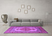 Machine Washable Oriental Purple Industrial Area Rugs in a Living Room, wshurb1131pur