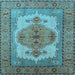 Square Oriental Light Blue Industrial Rug, urb1131lblu