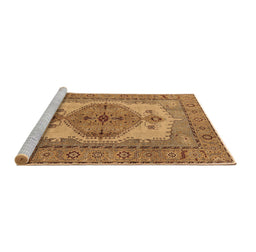 Sideview of Machine Washable Oriental Brown Industrial Rug, wshurb1131brn