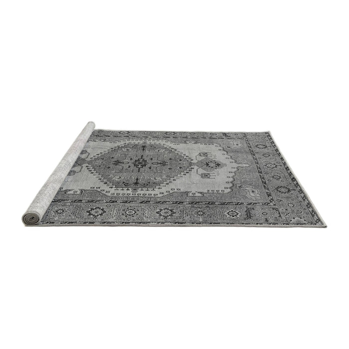 Sideview of Machine Washable Oriental Gray Industrial Rug, wshurb1131gry