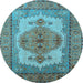 Round Oriental Light Blue Industrial Rug, urb1131lblu