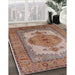 Mid-Century Modern Chestnut Red Oriental Rug in Family Room, urb1131