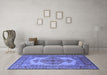 Machine Washable Oriental Blue Industrial Rug in a Living Room, wshurb1131blu