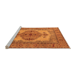 Sideview of Machine Washable Oriental Orange Industrial Area Rugs, wshurb1131org