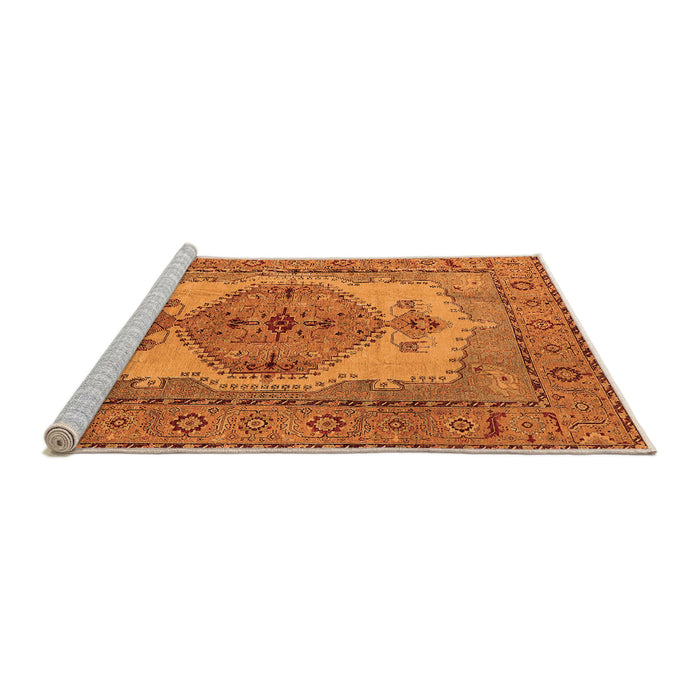 Sideview of Machine Washable Oriental Orange Industrial Area Rugs, wshurb1131org